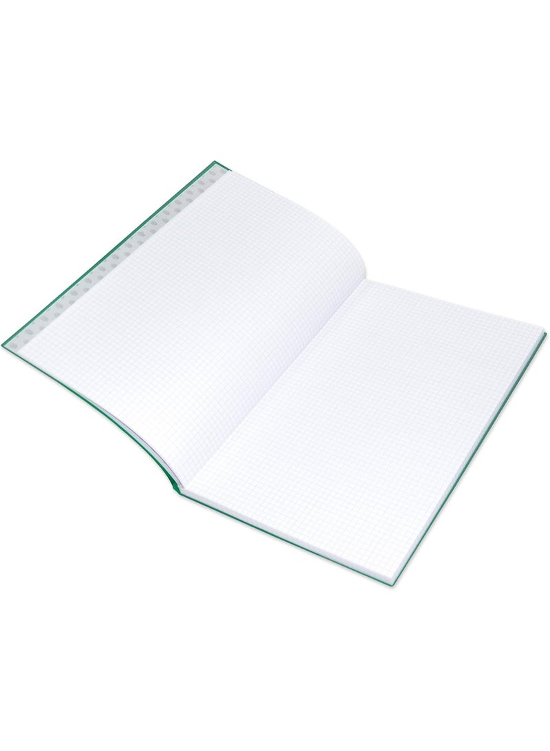 FIS PVC Cover Notebook, Foolscap Size(33.0x20.3cm), 96 Sheets, 5mm Square Grid Lines, Color Green, Pack of 5 Pieces-FSNBFS2QPVC5MGR - Image 3